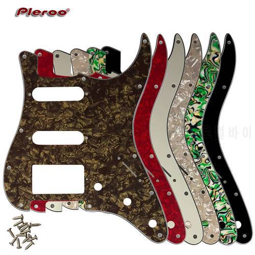 Pleroo Custom Quality Electric Guitar Parts -For USA\ Mexico Fd Strat 11 Holes HSS PAF Humbucker Guitar Pickguard Scratch Plate