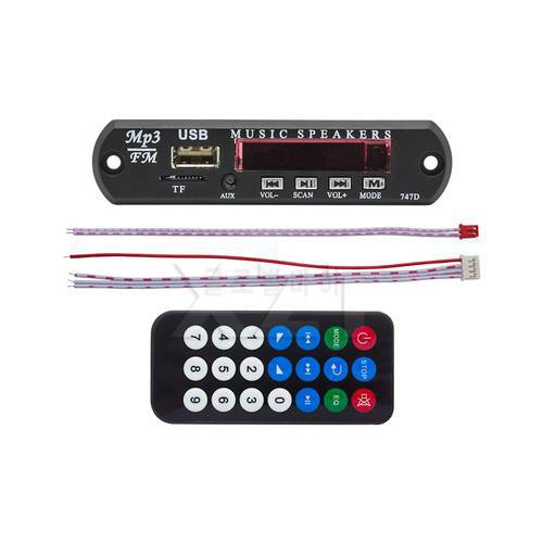 12V Car Mic MP3 Decoder Board Decoding Player Bluetooth Module Support FM Radio USB / TF LCD Screen with Remote Control
