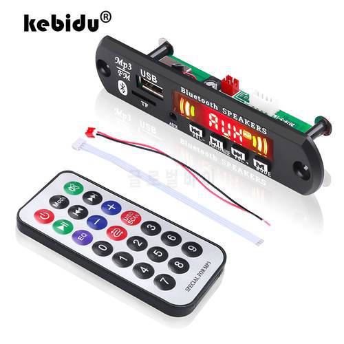 kebidu Color Screen Car MP3 WMA Bluetooth Decoder Board With Remote Control Handsfree for Call Recording USB TF FM Radio Module