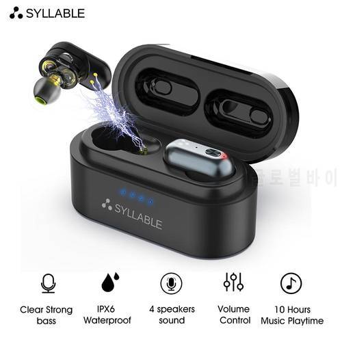 Original SYLLABLE S101 QCC3020 Chip bass earphones 10 hours headset noise reduction S101 Volume control Bluetooth-compatible
