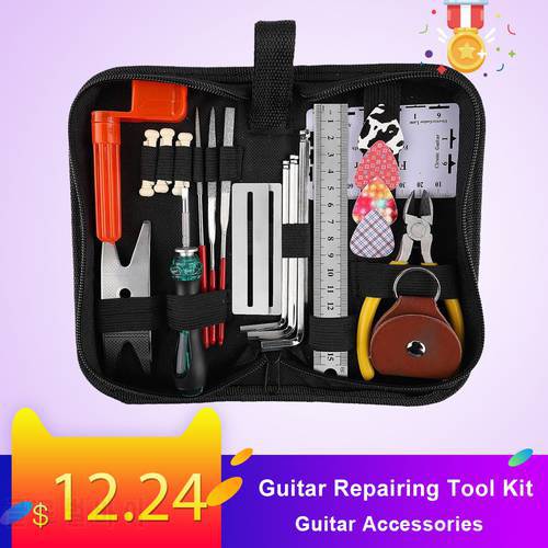 Guitar Repairing Tool Kit Electric Acoustic Guitar Ukulele Repairing Maintenance Cleaning Tool Accessories Kit