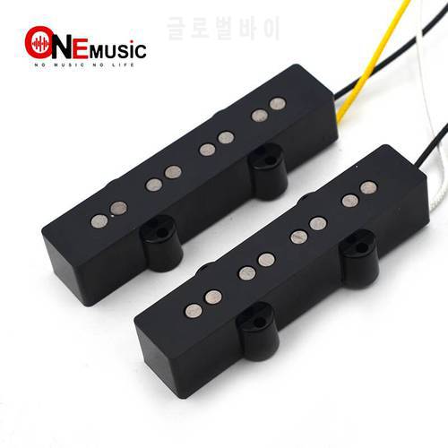 Open Alnico 5 Jazz JB Bass 4 String Pickup Neck or Bridge Pickup Braided Cloth Cable Bass Parts