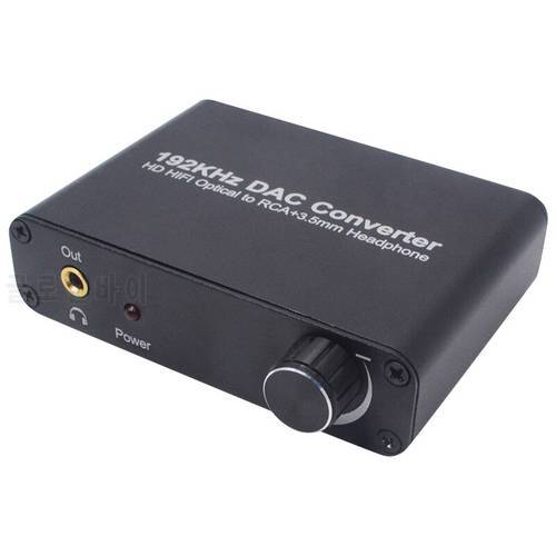 5.1CH Digital Audio Converter HD HIFI Optical to RCA+3.5mm Headphone192KHz DAC Converter for PC CD DVD PS4