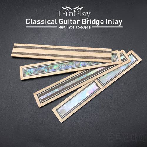 12pcs Classical Guitar Bridge Inlay Wood Frame Rosewood Series Stringed Imitation Abalone Bridge Tie Block Guitarra Parts