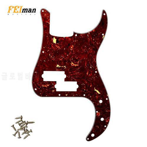 Pleroo Guitar Parts 13 Holes Pickguard for Fender USA/Mexico Standard P Bass Style Guitar Scratch Plate Without Truss Rod Hole