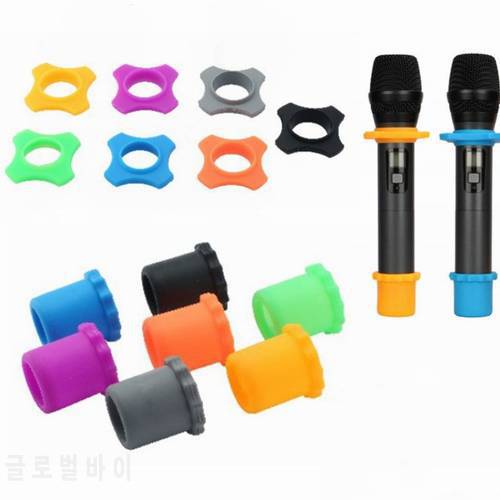 Silicone Microphone Holder Anti-Rolling Ring Protection Bottom Rod Sleeve for BBS MIC KTV DJ Device