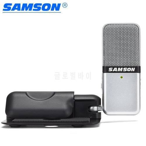 Samson GO Mic Mini portable recording condenser microphone clip-on design USB plug compatible with a Mac or PC Music Podcasting