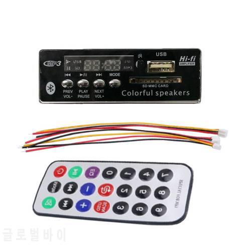 USB Bluetooth MP3 Decoder Board Hands-free MP3 Player Integrated Module with Remote Control USB FM Aux Radio for Car