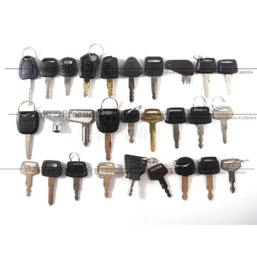 27PCS Excavator keys, for Komatsu, Carter, Kobelco, Volvo, Kato, Daewoo keys