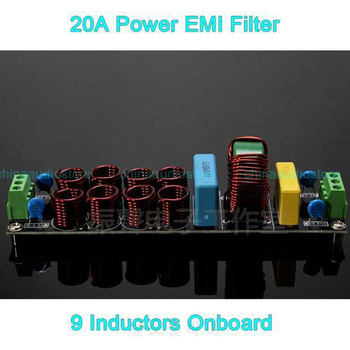 Heavy Duty 20A EMI Power Filter Purifier Noise Suppressor Audio Preamplifier Amplifier