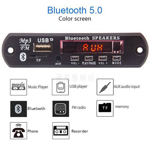 12V Bluetooth MP3 Decoder Board MP3 Player Car Kit FM Radio TF USB 3.5 Mm WMA AUX Audio Receiver with Call Recording Function