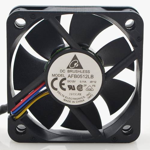 1pcs AFB0512LB 12V 0.11A Double ball bearing fan 5015 50mm 50x50x15mm 4 wire 4pin mute cooling fan for delta