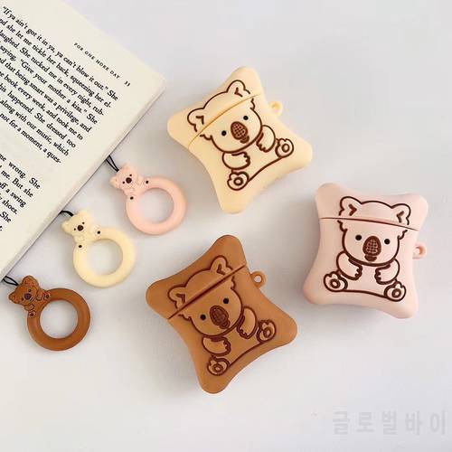 Smooth Silicone Yummy Koala Sandwich Biscuit Chocolate/Strawberry/Vanilla Flavour Airpods Case 1 2/Pro Buy One Get Ring Free