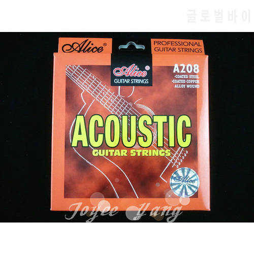 Alice A208 Acoustic Guitar Strings Phosphor Bronze Color Alloy Wound Strings 1st-6th Free Shipping