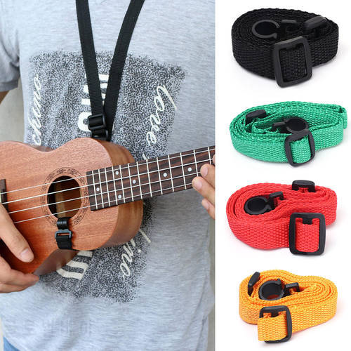 1pc Adjustable Nylon Ukulele Strap Guitar Hang Neck Hot Sale Music Instrument Straps Sling With Hook Durable Guitar Accessories