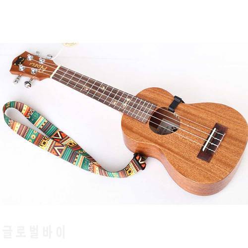 Ethnic Style Colorful Ukulele Strap Thermal Transfer Ribbon Durable Little Guitar Belt Musical Instrument Accessories