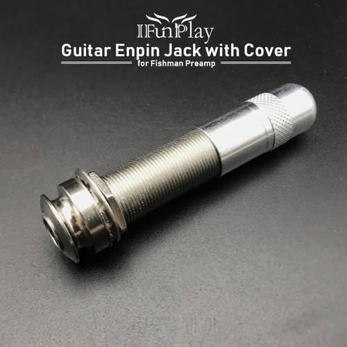 Guitar Pickup Endpin Jack Plug Sockets with Cover 3 Prong Chrome Threaded Cycinder Long Guitar Bass Output Jack Guitar Parts