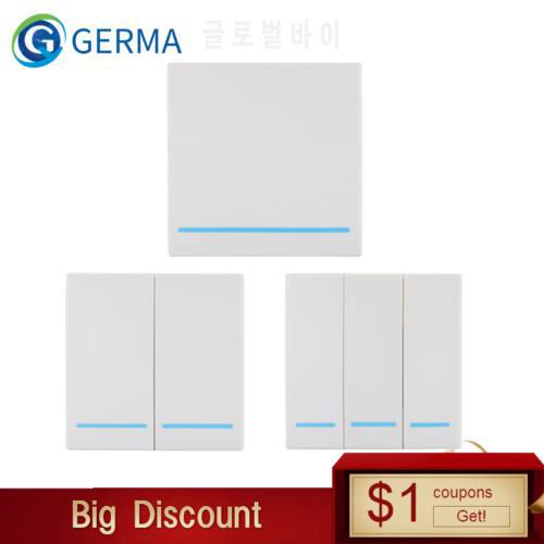 GERMA 433MHz Universal Wireless Remote Control 86 Wall Panel RF Transmitter Receiver 1 2 3 Button For Home Room Light Switch