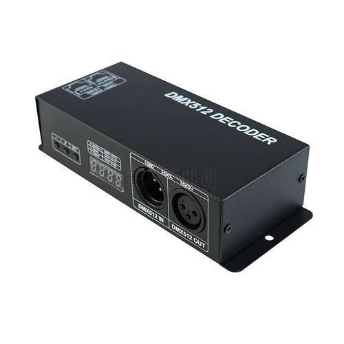 ABGN Hot-Dmx 512 Digital Display Decoder,Dimming Driver Dmx512 Controller For Led Rgbw Tape Strip Light Rj45 Connection Dc12-24V
