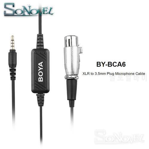 BOYA BY-BCA6 Microphone Adapter 20ft Cable 3.5mm Stereo Headphone Jack to XLR Input for iPhone X 8 plus 6S IOS Android Cellphone