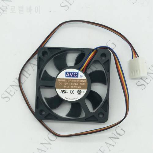 Genuine New DASA0510B2H 5010 DC12V 0.22A 5CM 50*50*10mm Four Wires Temperature Control Silent Fan