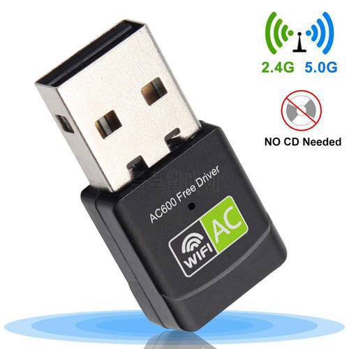 600Mbps USB WiFi Adapter Wireless Ethernet Dongle 5Ghz Lan USB2.0 Wi-Fi Free Driver PC Wi Fi Receiver AC Network Card