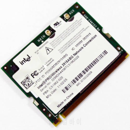 Wireless Adapter Card for Intel PRO/Wireless WM3B2915ABG 2915abg 2915 a/b/g Mini PCI Wireless Card For HP 373829-001