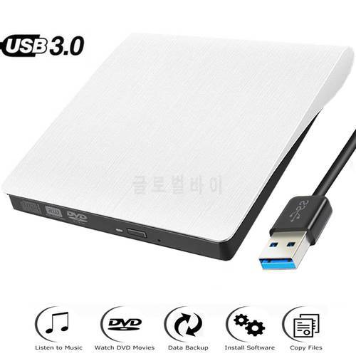 White External USB 3.0 High Speed Slim DVD Burner Optical Drive For Any laptop desktop