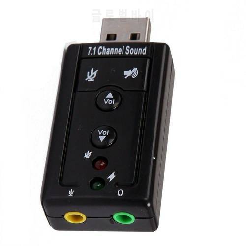USB 2.0 External 7.1 Channel 3D Virtual Audio Sound Card Mic Adapter Laptop PC