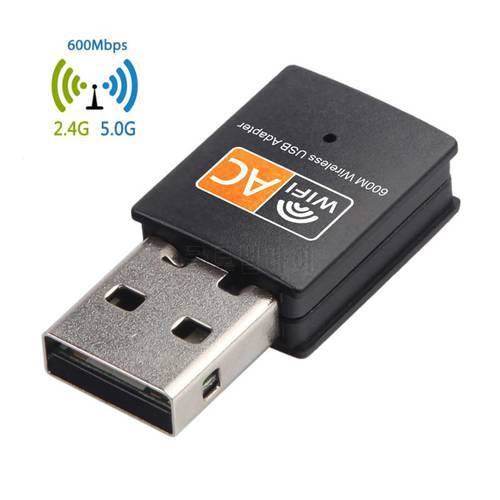 Dual Band 2.4G / 5.G AC 600Mbps USB WiFi Adapter Wireless Ethernet Network Card USB Wifi Dongle wifi Receiver 802.11ac