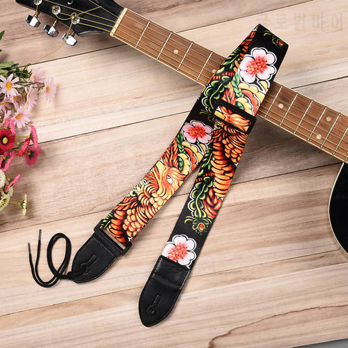Adjustable Guitar Ukulele Strap for Acoustic Electric Bass Guitar Musical Accessories Colors Optional Printed Guitar Belt