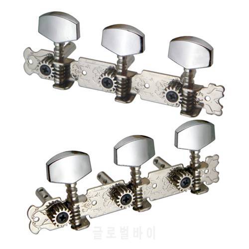 Machine Heads String Tuning Peg Tuner Button 3R3L Silver for Acoustic Guitar