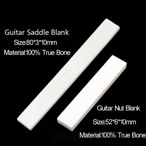 2Pcs Bone Guitar String Bridge Saddle Blank for Acoustic Classical Guitar Mandolin Banjo Ukulele