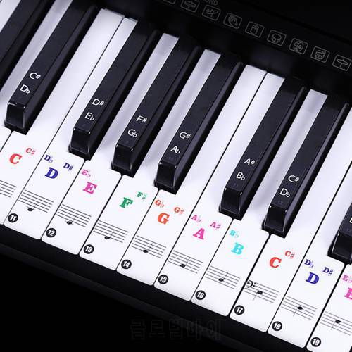 88/61 key color piano letter notes stickers keyboard hand roll piano keyboard transparent stickers notation transparent stickers