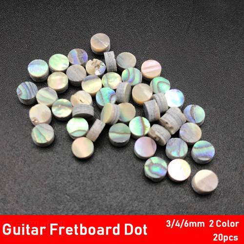 20pcs 2/3/4/6*2mm Colourful Abalone Inlay Dots Abalone White Pearl Shell Dots for Ukulele Acoustic Guitar Fretboard Fingerboard