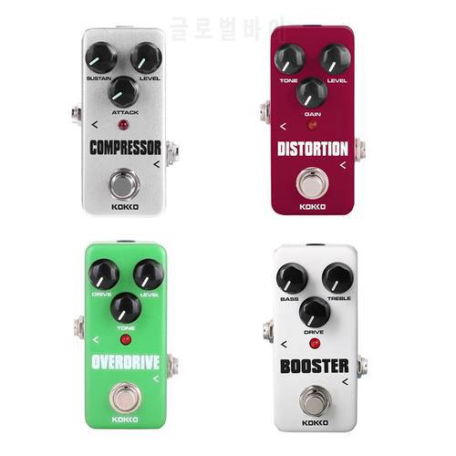 KOKKO Portable Guitar Effect Pedal Compressor Booster Distortion Overdrive 9V 1A Adapter 5 Way Cable 10 Ways Pedal Power Supply