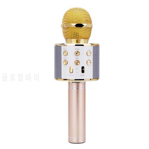 WS858 Professional Bluetooth Wireless Microphone Speaker Handheld Microphone Karaoke Mic Music Player Singing Recorder KTV Mic