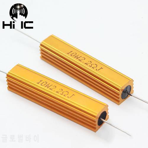 1Pcs 10W Aluminum Power Metal Shell Case Wirewound Resistor 1 1.5 2.2 2.7 3.3 4.7 5.6 6.8 8.2 ohm Free Shipping