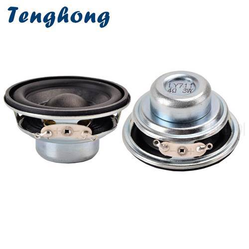 Tenghong 2pcs 45MM Mini Audio Portable Speakers 16 Core 4Ohm 3W Rubber Edge NdFeB Magnet Full Range Speaker Unit Loudspeaker DIY
