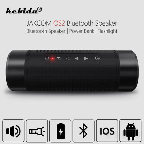 kebidu Portable Jakcom OS2 Outdoor Bluetooth Speaker Waterproof 5200mAh Power Bank Bicycle Subwoofer Bass LED light+Bike Mount