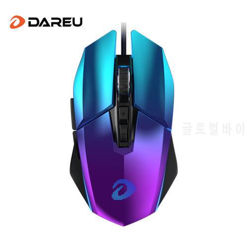 DAREU EM915 RGB Gaming Mouse PMW3336 10800 DPI 50 Million life 7 Button Mice with KBS buttons omni-directional trigger For Gamer