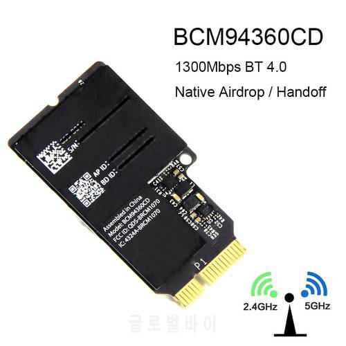 Dual Band 1750Mbps BCM94360CD 802.11AC WIFI Wireless Bluetooth 4.0 bcm94360cd card Native AirHandoff for MAC OS