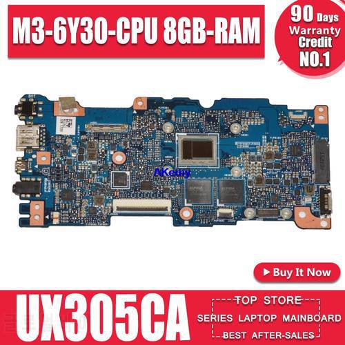UX305CA Notebook Mainboard with M3-6Y30 M5-6Y54 M7-6Y75 4GB 8GB RAM for ASUS UX305 UX305C UX305CA Laptop Motherboard