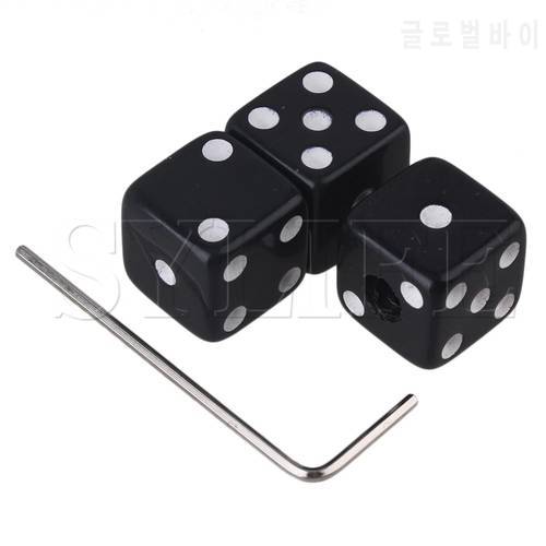 3 Pieces Black Dice Volume Control Knobs with Wrench Plastic for Guitar