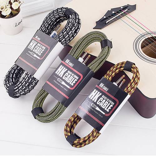 Electric Guitar Cable Wire Cord 3M 5M 10M No Noise Shielded Bass Braided Shielded Cable For Guitar Amplifier Musical Instrument