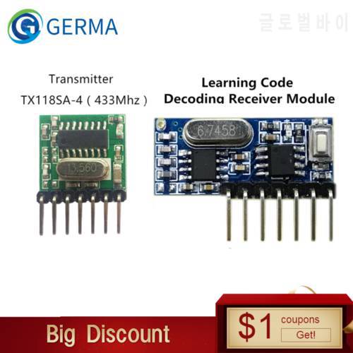 GERMA 433mhz Wireless Wide Voltage Coding Transmitter + Decoding Receiver 4 Channel Output Module For 433 Mhz Remote Controls