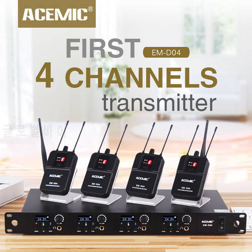 ACEMIC EM-D04 Wireless In Ear Monitor System Professional IEM bodypack monitor ear monitoring for Stage Performance Return