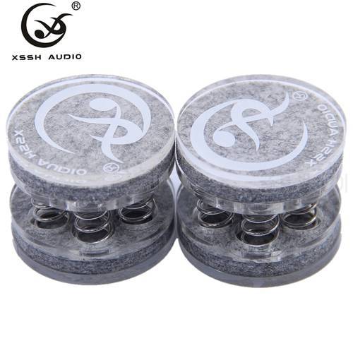 XSSH 4pcs one gift box Solid Steel GJ7 Audiophile shock spikes spring damping pad HIFI audio Stand Feet speaker spike