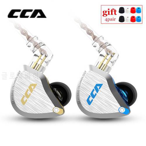 New CCA C12 1DD+5BA Hybrid In-ear Earphones HIFI Metal Headset Music Sport Earphones ZS10 PRO AS12 AS16 ZSX C16 C10 A10 V90