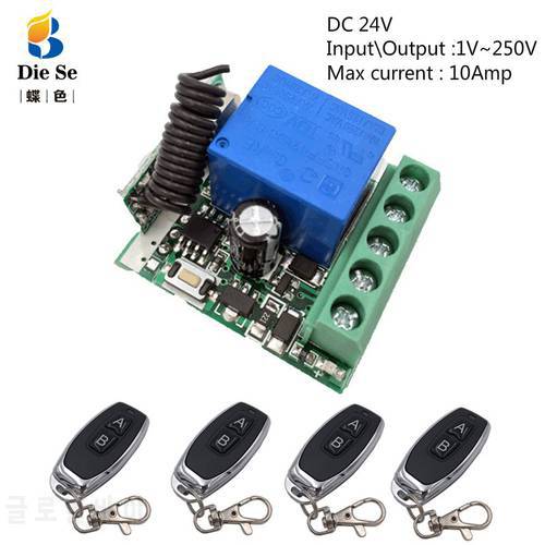 433MHz Universal Wireless Remote Control 1 way DC 24V RF Relay Module with 6 types of Operation Mode also can be Delay by 0s~20s